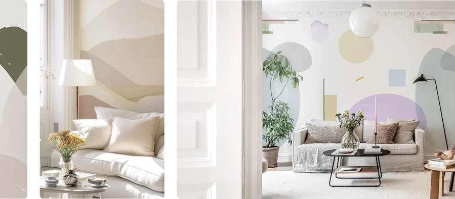 Colorful gradation kids mural